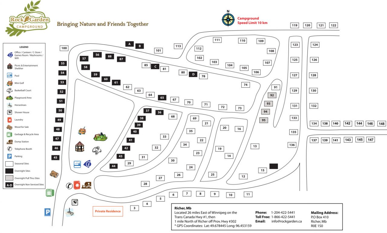 Map Rock Garden Campground Richer MB
